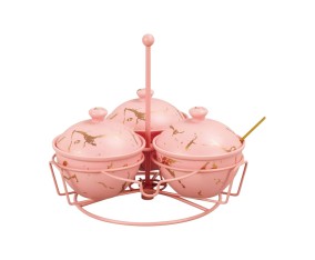 BM715 Pink Tempat Sambal Dengan Motif Marmer